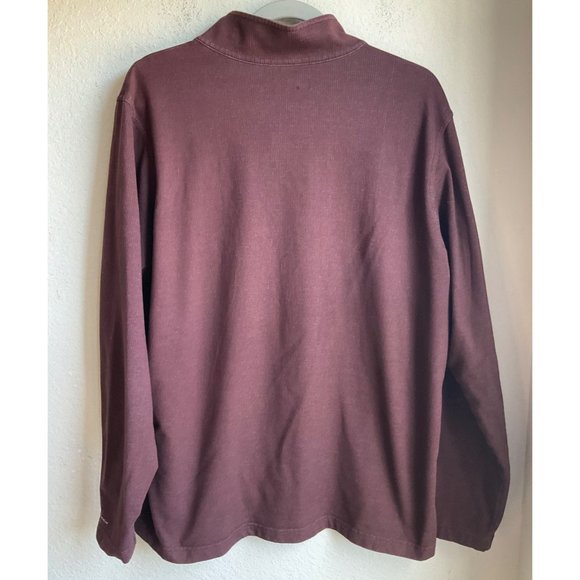 Columbia Mens Sz.XL 1/4 Zip Sweatshirt Dark Red Omni wick Cotton bld - Picture 2 of 9